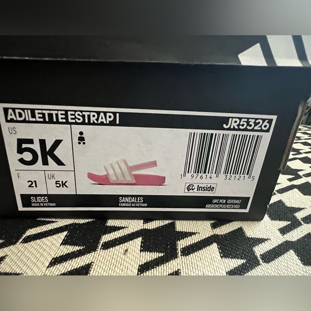 Adidas Adilette Estrap Toddler Swimming Slides- Size 5K - Picture 6 of 6